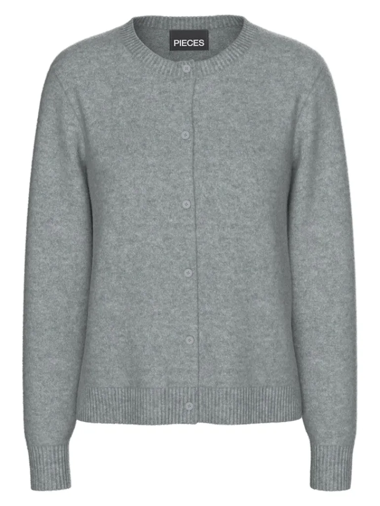 PCMALOU LS KNIT CARDIGAN NOOS BC medium grey melange