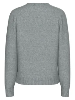 PCMALOU LS KNIT CARDIGAN NOOS BC medium grey melange