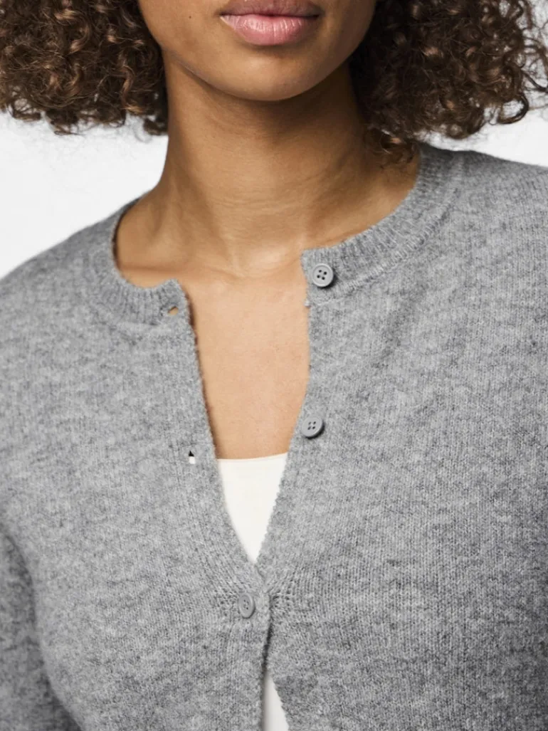 PCMALOU LS KNIT CARDIGAN NOOS BC medium grey melange