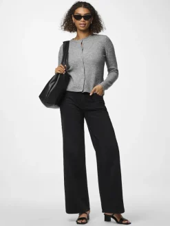 PCMALOU LS KNIT CARDIGAN NOOS BC medium grey melange