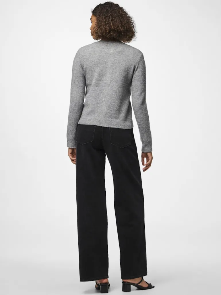 PCMALOU LS KNIT CARDIGAN NOOS BC medium grey melange