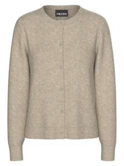 PCMALOU LS KNIT CARDIGAN NOOS BC taupe gray