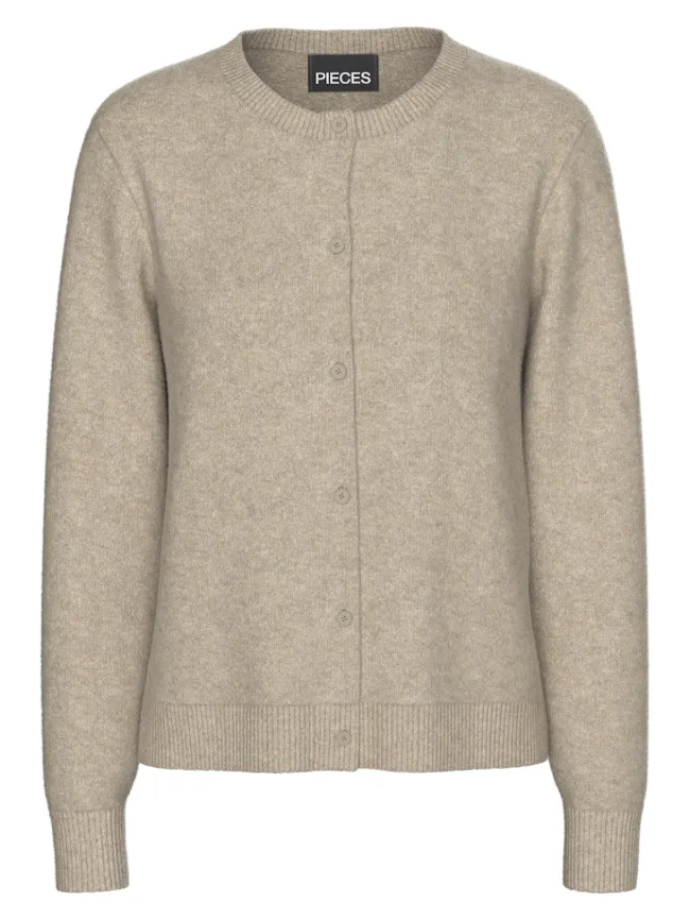 PCMALOU LS KNIT CARDIGAN NOOS BC taupe gray