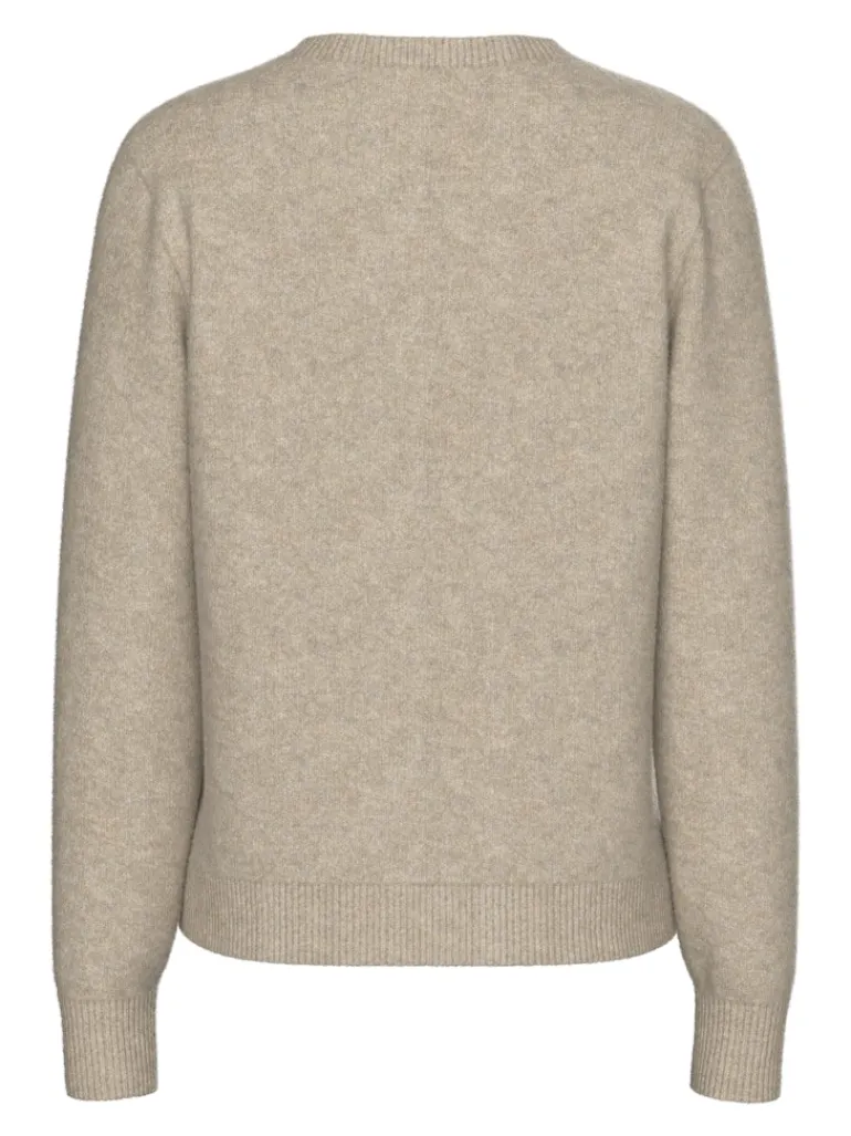 PCMALOU LS KNIT CARDIGAN NOOS BC taupe gray