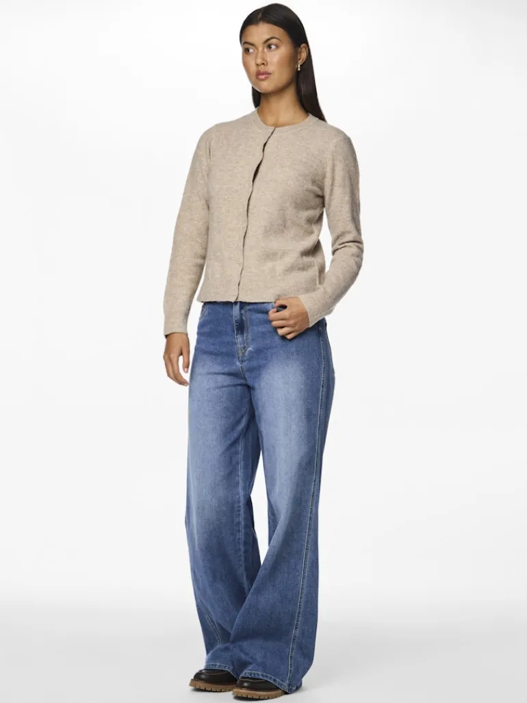 PCMALOU LS KNIT CARDIGAN NOOS BC taupe gray