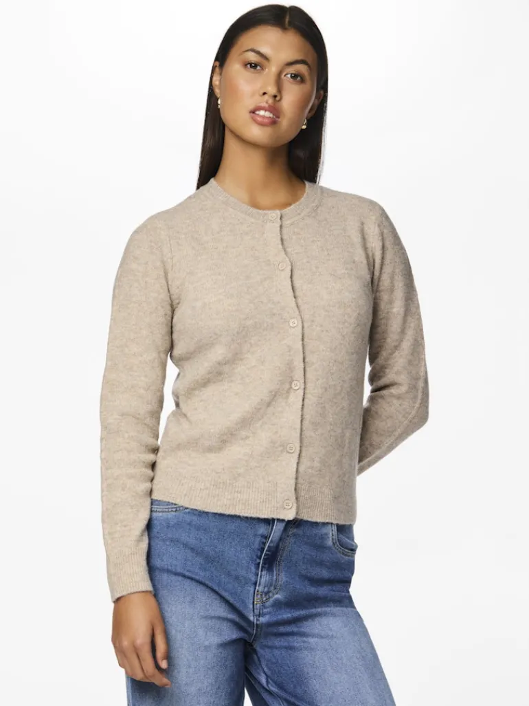 PCMALOU LS KNIT CARDIGAN NOOS BC taupe gray