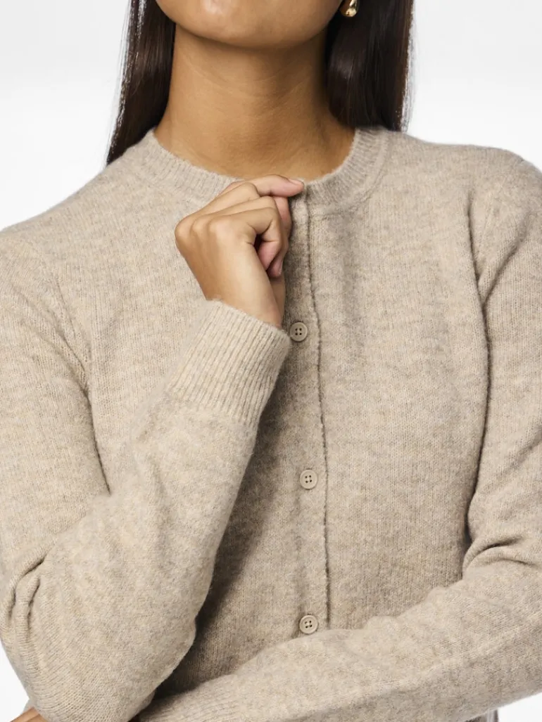 PCMALOU LS KNIT CARDIGAN NOOS BC taupe gray