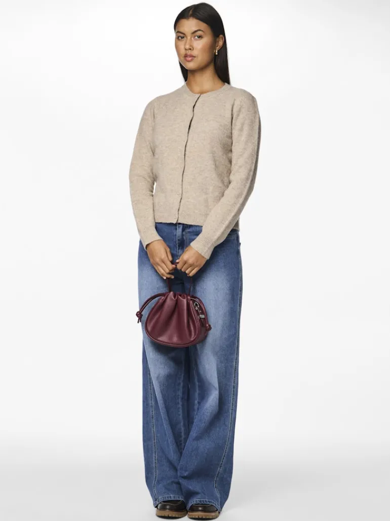 PCMALOU LS KNIT CARDIGAN NOOS BC taupe gray