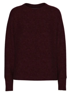 PCMALOU LS O-NECK CUTLINE KNIT NOOS BC tawny port