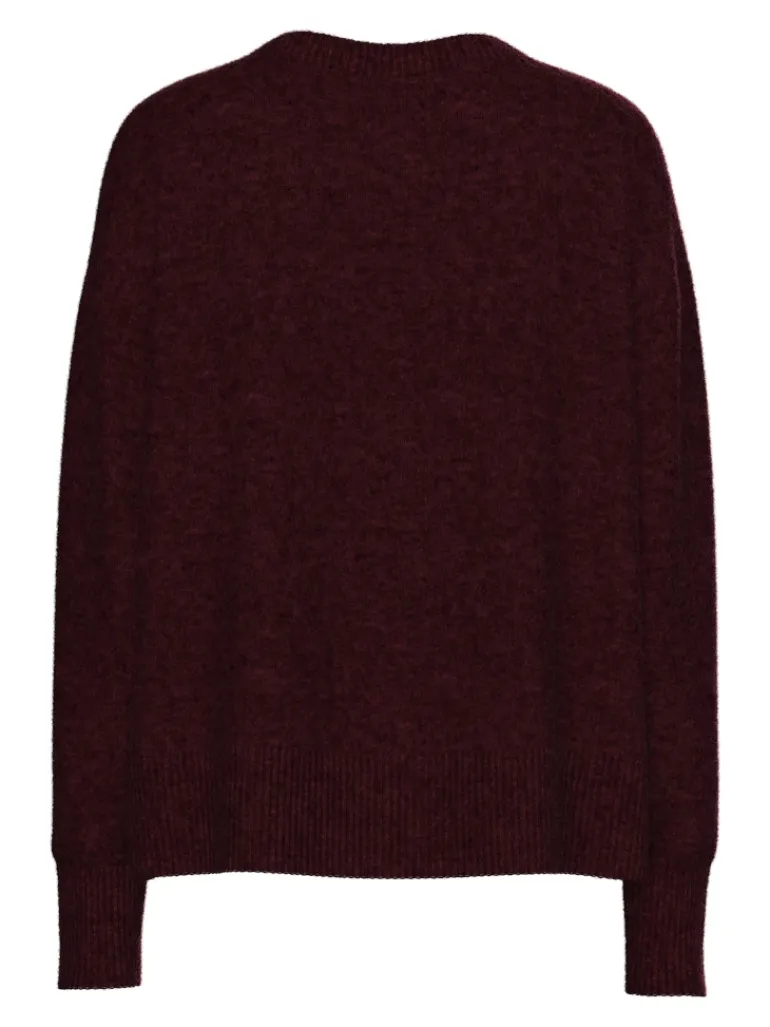PCMALOU LS O-NECK CUTLINE KNIT NOOS BC tawny port