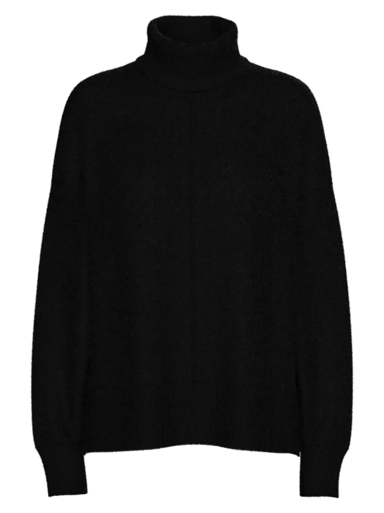 PCMALOU LS ROLLNECK KNIT NOOS BC black