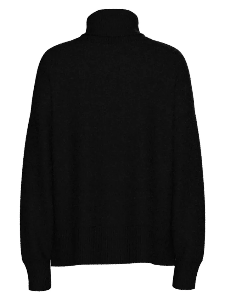 PCMALOU LS ROLLNECK KNIT NOOS BC black