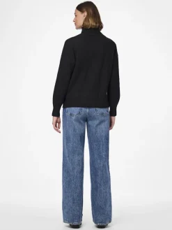 PCMALOU LS ROLLNECK KNIT NOOS BC black