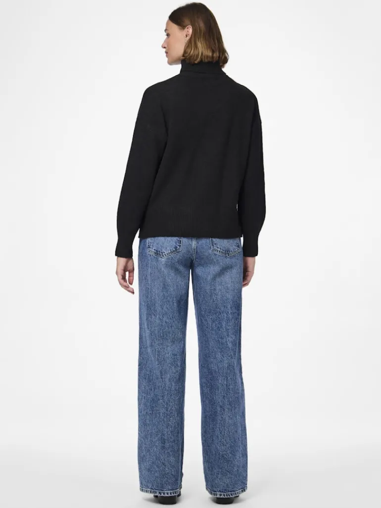 PCMALOU LS ROLLNECK KNIT NOOS BC black