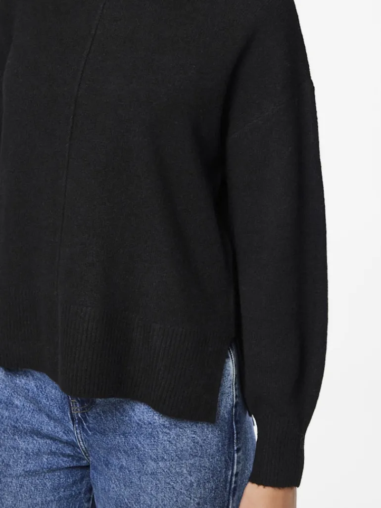 PCMALOU LS ROLLNECK KNIT NOOS BC black