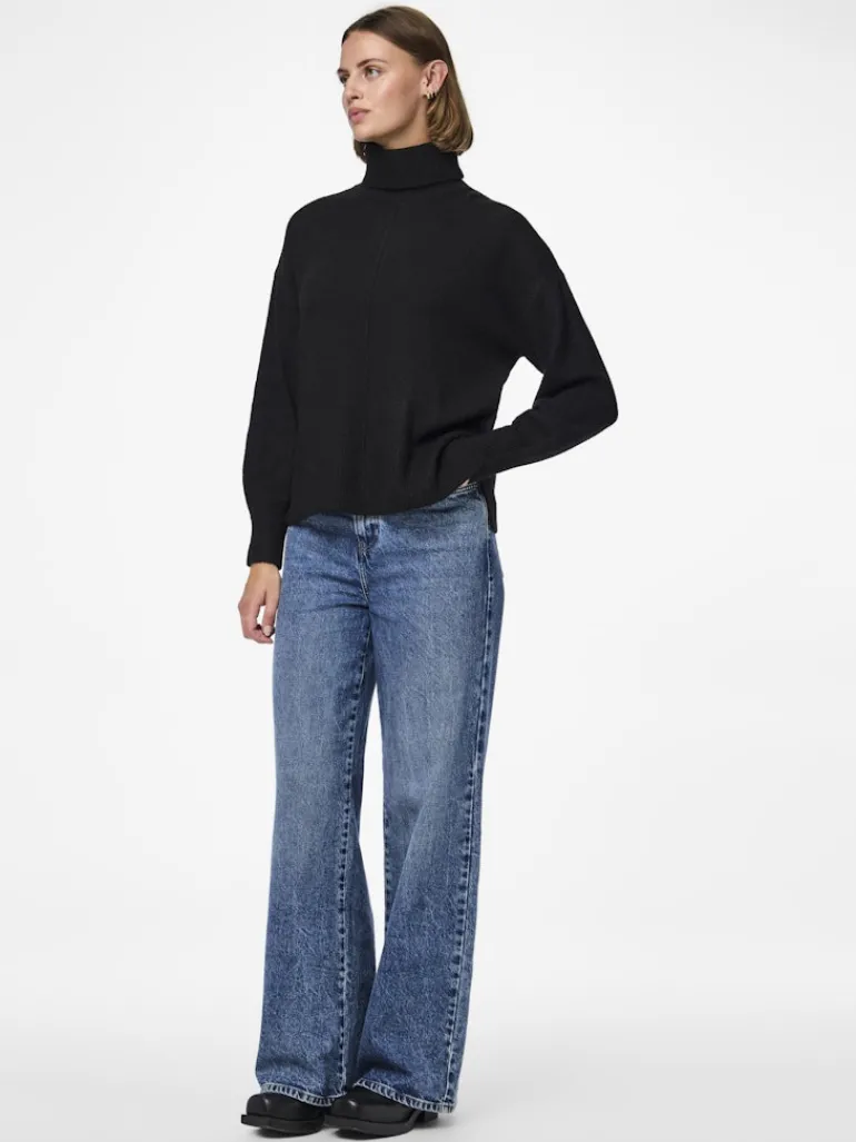 PCMALOU LS ROLLNECK KNIT NOOS BC black