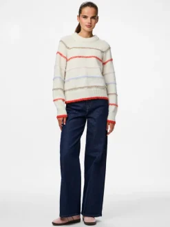 PCNELIA LS O-NECK KNIT NOOS BC birch