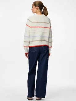 PCNELIA LS O-NECK KNIT NOOS BC birch