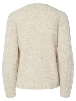 PCNINA LS V-NECK KNIT CARDIGAN NOOS BC birch