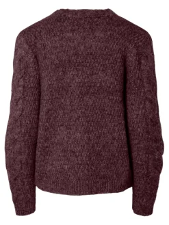 PCNINA LS V-NECK KNIT CARDIGAN NOOS BC tawny port