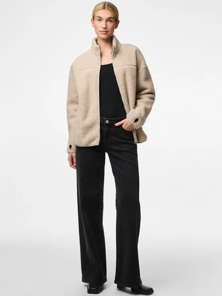 PCSADIA LS TEDDY JACKET NOOS BC silver gray