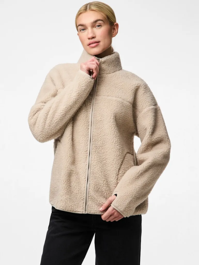 PCSADIA LS TEDDY JACKET NOOS BC silver gray