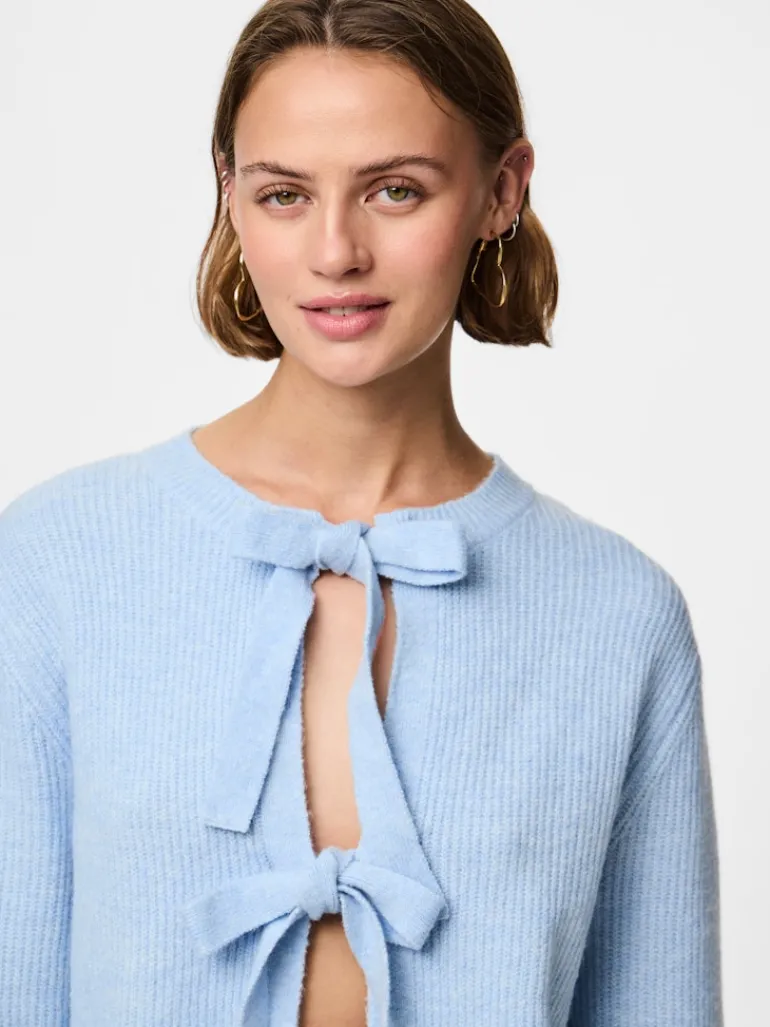 PCSILLY LS REV TIE KNIT NOOS BC cashmere blue