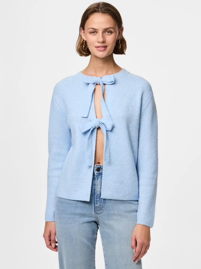 PCSILLY LS REV TIE KNIT NOOS BC cashmere blue