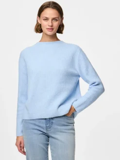 PCSILLY LS REV TIE KNIT NOOS BC cashmere blue