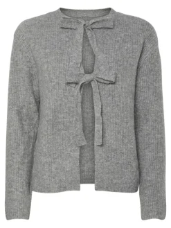 PCSILLY LS REV TIE KNIT NOOS BC medium grey melange
