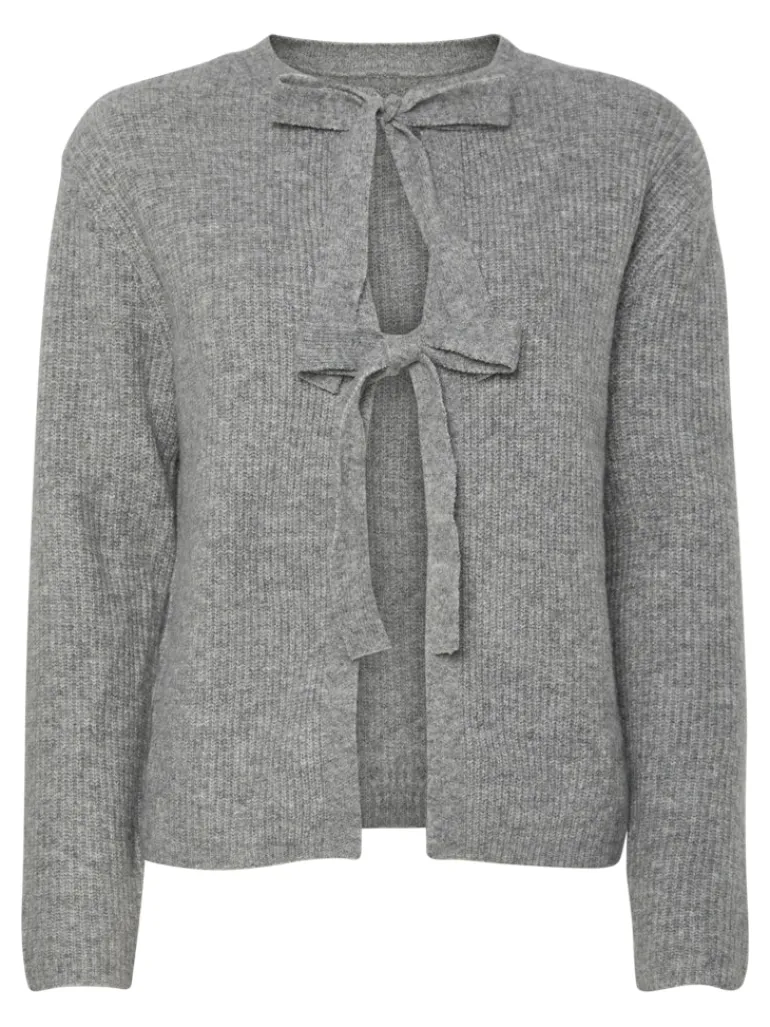 PCSILLY LS REV TIE KNIT NOOS BC medium grey melange