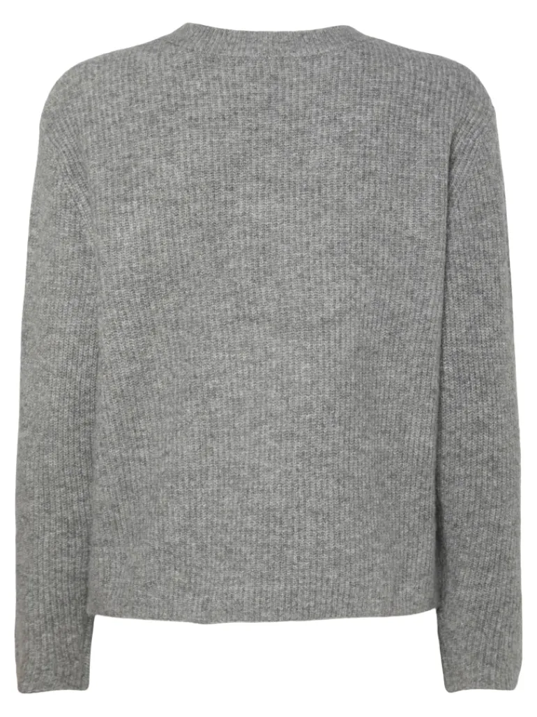 PCSILLY LS REV TIE KNIT NOOS BC medium grey melange