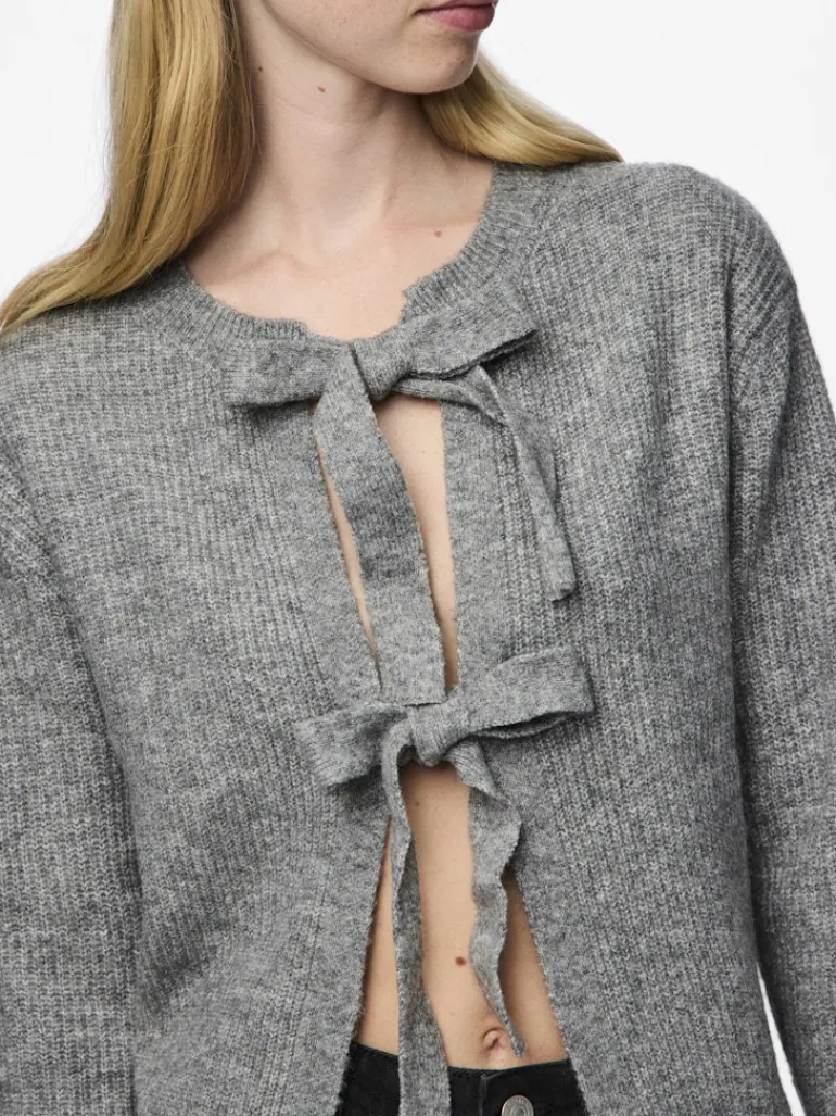 PCSILLY LS REV TIE KNIT NOOS BC medium grey melange