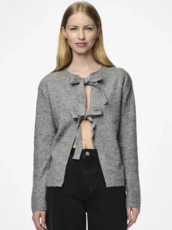 PCSILLY LS REV TIE KNIT NOOS BC medium grey melange