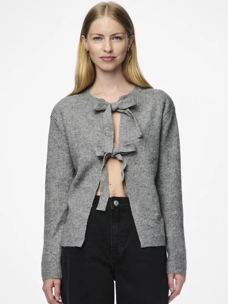 PCSILLY LS REV TIE KNIT NOOS BC medium grey melange