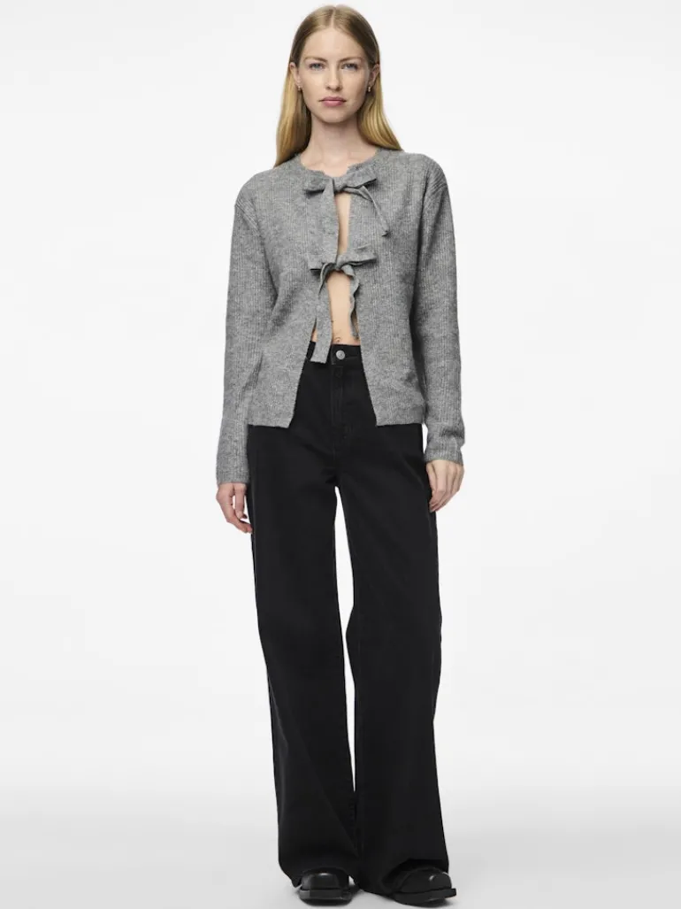 PCSILLY LS REV TIE KNIT NOOS BC medium grey melange