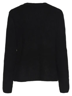 PCSILLY LS REV TIE KNIT NOOS BC black