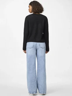 PCSILLY LS REV TIE KNIT NOOS BC black