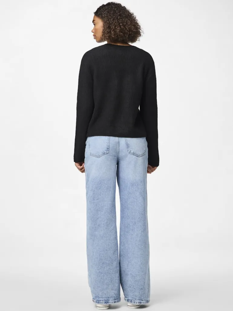 PCSILLY LS REV TIE KNIT NOOS BC black