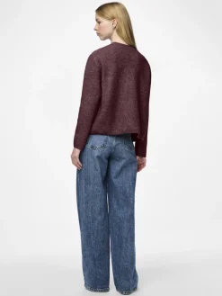 PCSILLY LS REV TIE KNIT NOOS BC tawny port