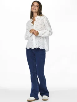 PCVILDE LS SHIRT WVN NOOS bright white