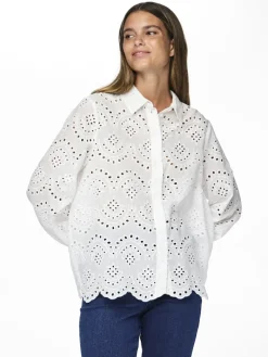 PCVILDE LS SHIRT WVN NOOS bright white