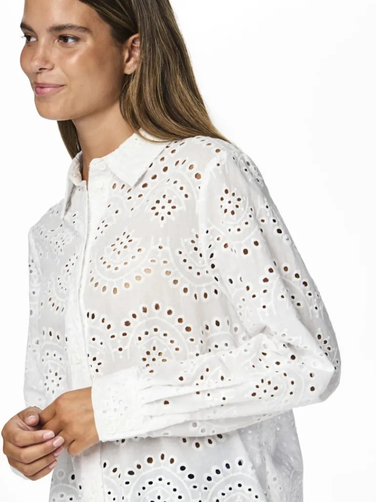 PCVILDE LS SHIRT WVN NOOS bright white