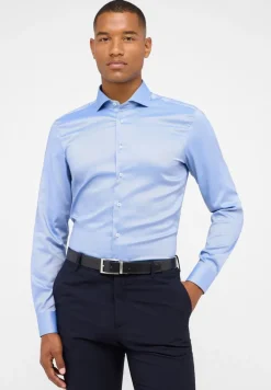 Performance Shirt Natté-Stretch Langarm mittelblau