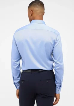 Performance Shirt Natté-Stretch Langarm mittelblau