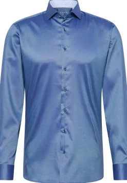 Performance Shirt Natté-Stretch Langarm blau