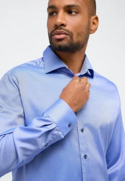 Performance Shirt Natté-Stretch Langarm royal blau