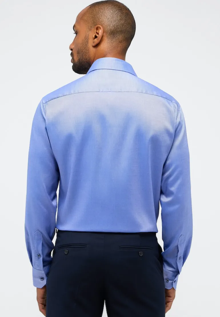 Performance Shirt Natté-Stretch Langarm royal blau