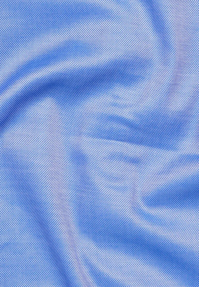 Performance Shirt Natté-Stretch Langarm royal blau