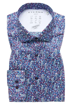 Performance Shirt Stretch Langarm blau